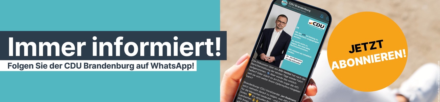 Folgen Sie der CDU Brandenburg auf WhatsApp!